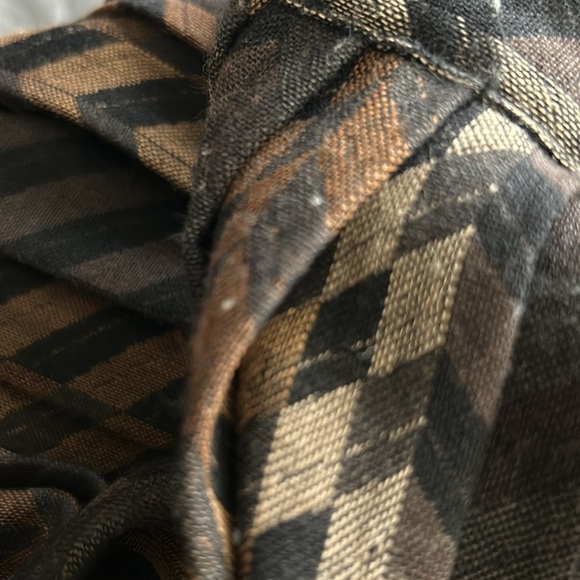 Irving Samuel Vintage Chevron Patterned Wool, Black and Brown Midi Skirt - Picture 13 of 16